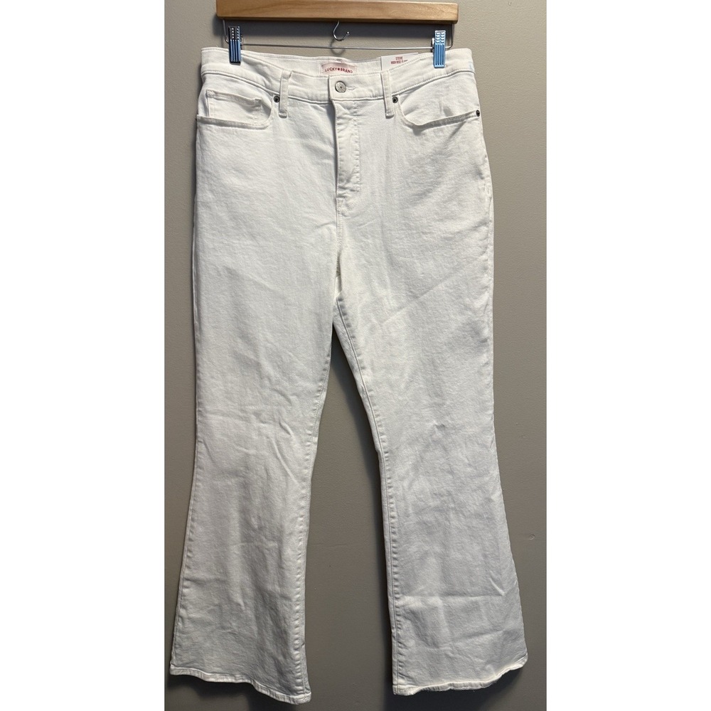 Lucky Brand Stevie High Rise Flare White Stretch Jeans Women's Size 12‎ NWT Read